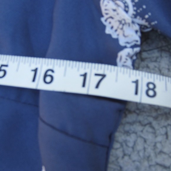 Lulu’s Riverside Slate Blue Floral Print Shift Dress Short Sleeve Women’s S - Picture 14 of 15